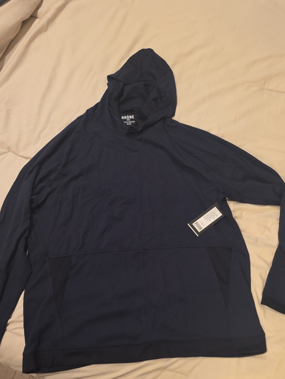 RHONE Black Waffle Tech Hoodie
